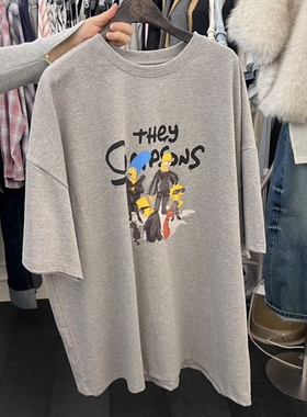 现韩国东大门代购VIRKIN2025秋季款休闲百搭卡通图案圆领短袖T恤