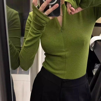 长袖气质百搭韩国代购显瘦T恤女