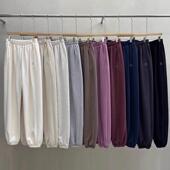 现韩国东大门BREEZE2025秋冬款 百搭松紧腰束脚笑脸加绒休闲卫裤 女