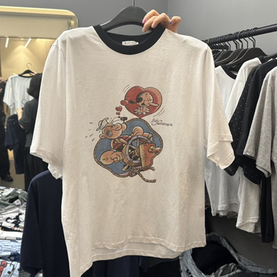 韩国代购百搭卡通印花短袖T恤女