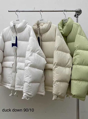 现韩国东大门代购atmosphere2025冬休闲百搭纯色立领羽绒服厚外套