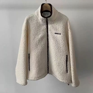 现韩国东大门代购女underson2025冬季休闲立领时尚小标摇粒绒外套