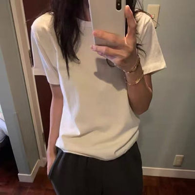 短袖简约百搭韩国代购净版T恤女