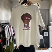 现韩国东大门代购 T恤女 百搭宽松卡通人物纯棉短袖 VANTA2025夏季 款