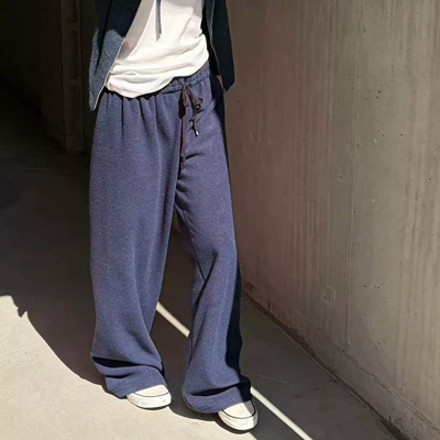 松紧腰简约韩国女装摇粒绒休闲裤