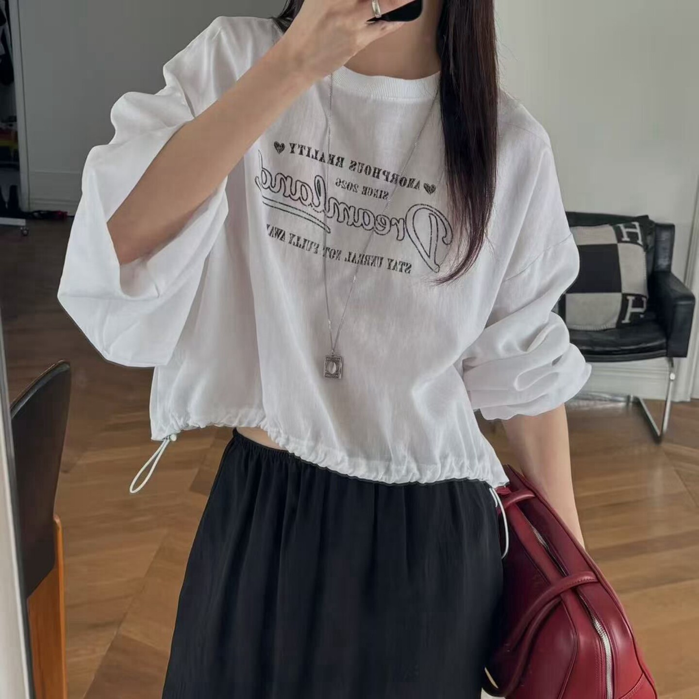 长袖时尚简约韩国代购字母T恤女