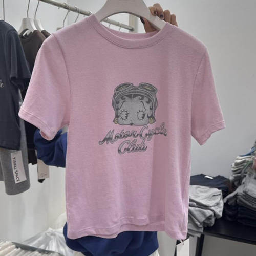 韩国代购百搭洋气贝蒂短袖T恤女