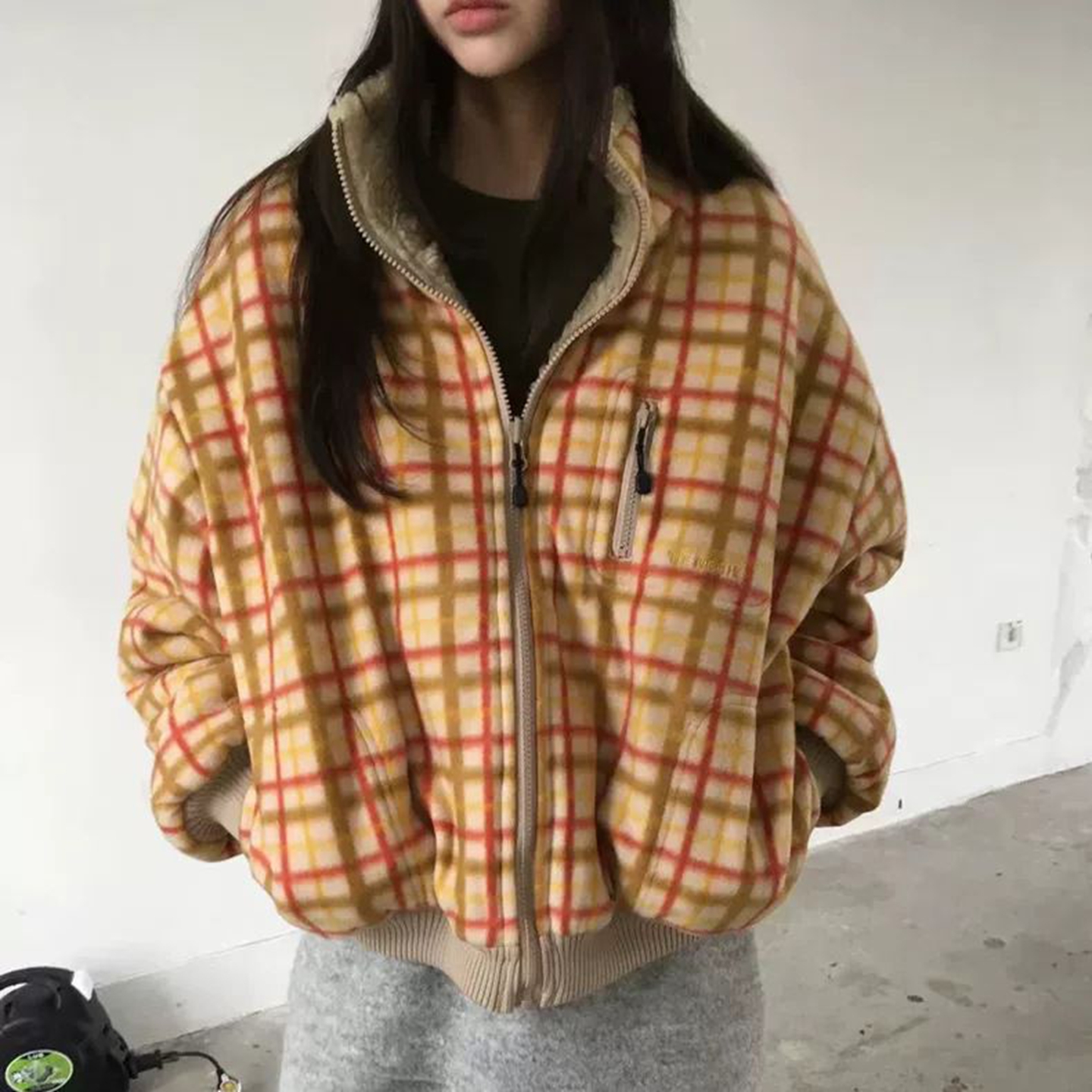 韩国代购复古休闲摇粒绒外套