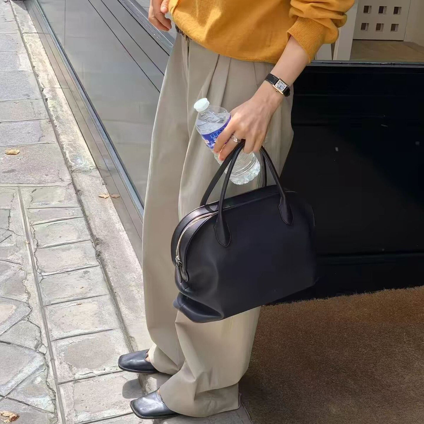 高腰时尚简约韩国代购直筒休闲裤