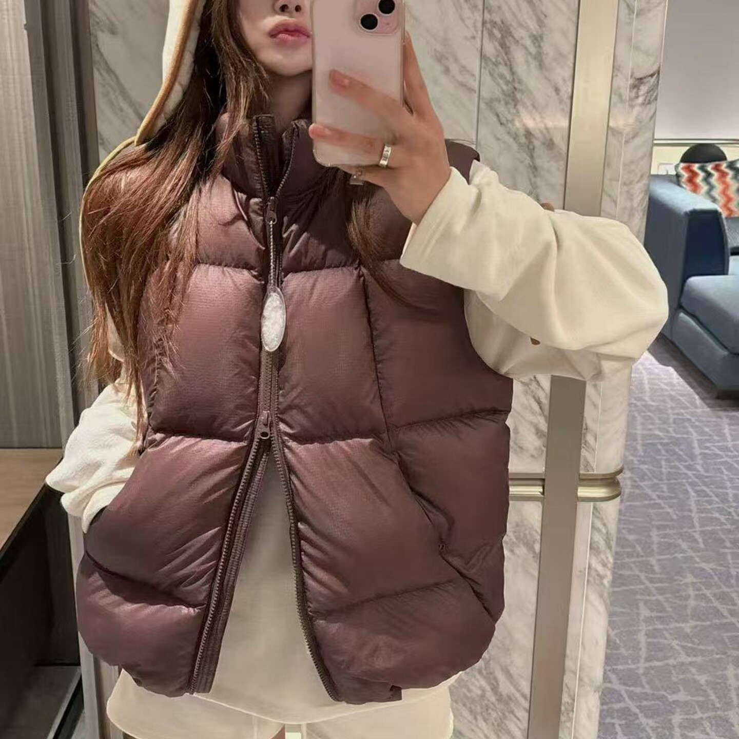 韩国代购拉链立领保暖羽绒服马甲