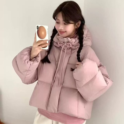 韩国代购洋气百搭连帽保暖羽绒服