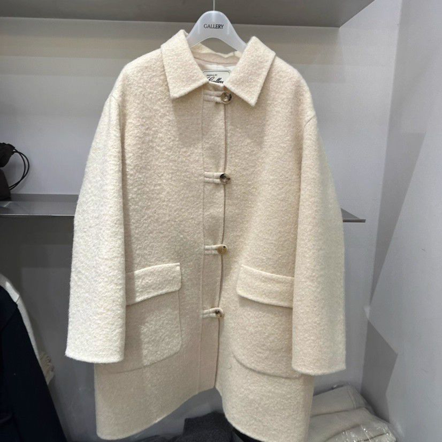 韩国代购中长款时尚简约毛呢大衣