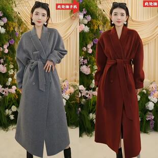 新款 纯送给大家 福利 羊毛双面呢大衣 中长款