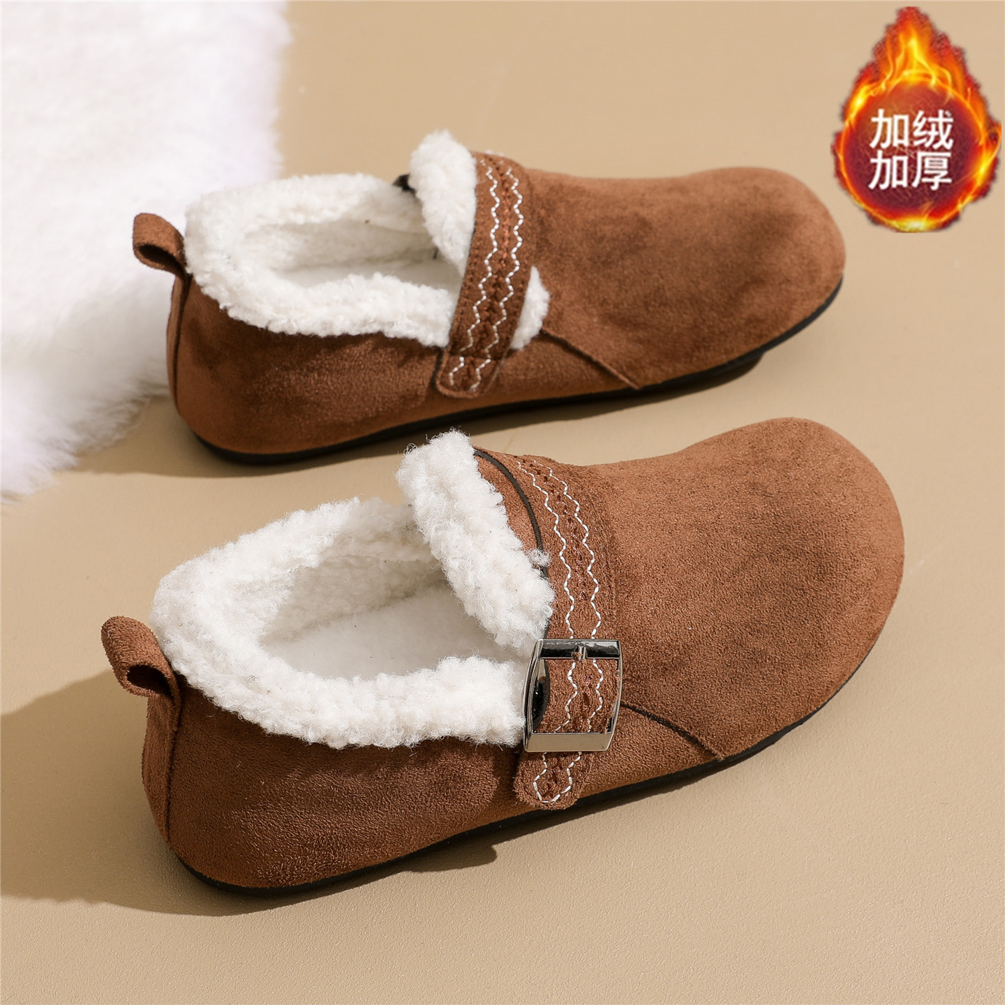 加绒勃肯鞋女2025新轻便软底保暖