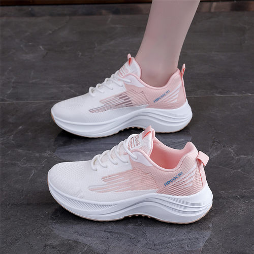 2026春夏网面透气厚底女跑步鞋