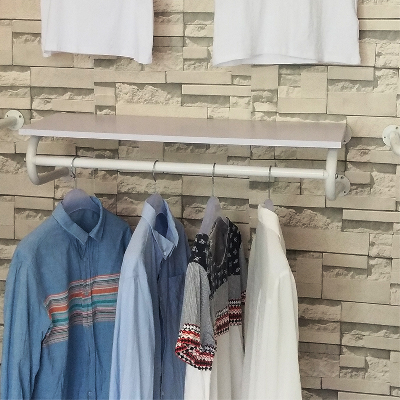 铁艺服装店U型侧挂女装展示架挂衣架货架包店上墙正侧挂白色木板