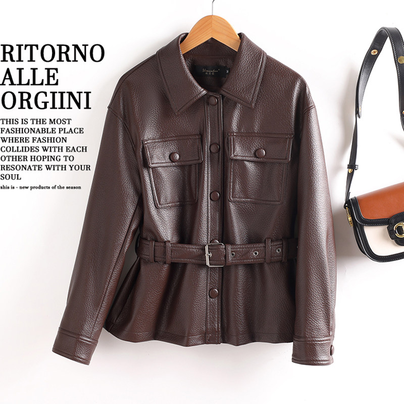 宋佳同款皮衣羽绒服女2025冬季新款保暖加厚白鸭绒绵羊皮夹克外套