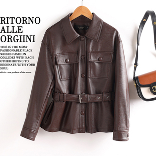 宋佳同款皮衣羽绒服女2025冬季新款保暖加厚白鸭绒绵羊皮夹克外套