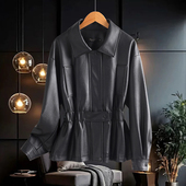 收腰显瘦百搭皮衣外套女时尚 588海宁真皮女短款 皮衣韩版 休闲夹克