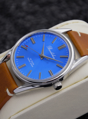 老上海产手动上链机械手表男款复古学生蓝盘老人国产南宁复兴腕表