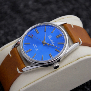 老上海产手动上链机械手表男款复古学生蓝盘老人国产南宁复兴腕表