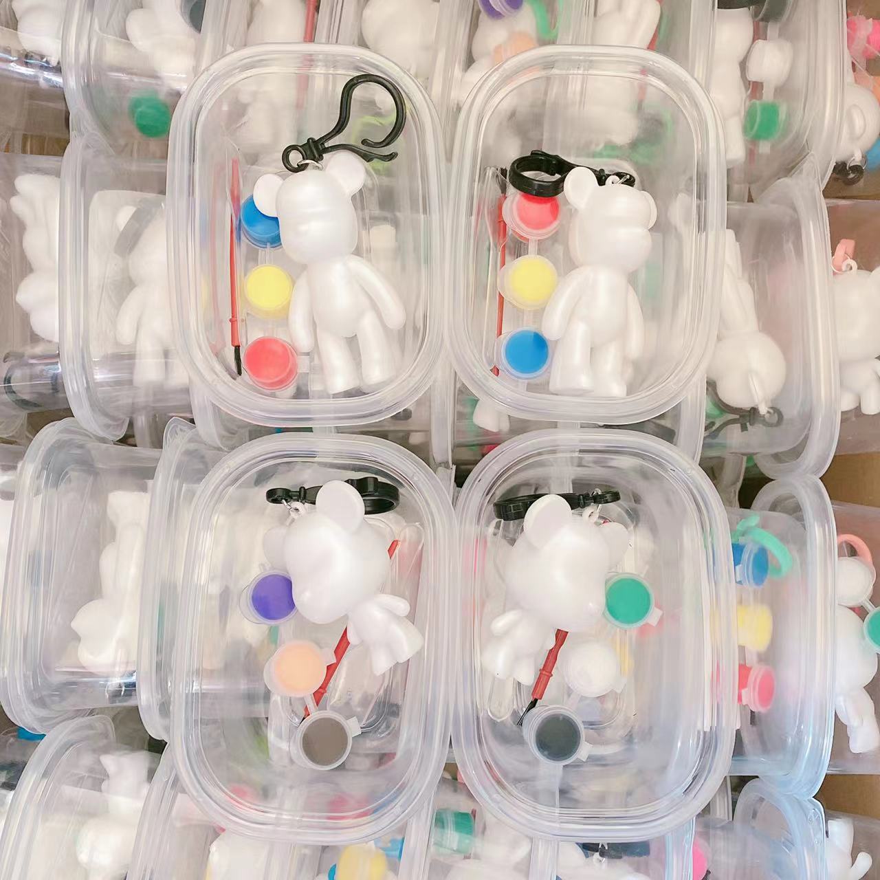 网红流体熊手工diy钥匙扣挂件