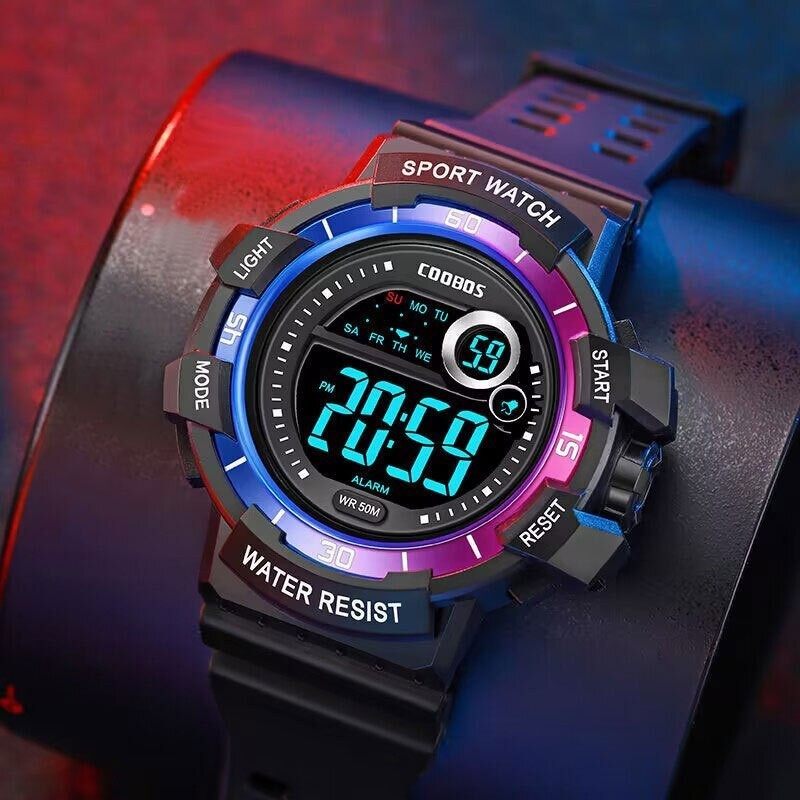 手表男款初中学生高中青少年男生男孩时尚潮流运动多功能电子表