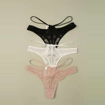 性感诱惑刺绣蕾丝内裤女丁字裤无痕内裤