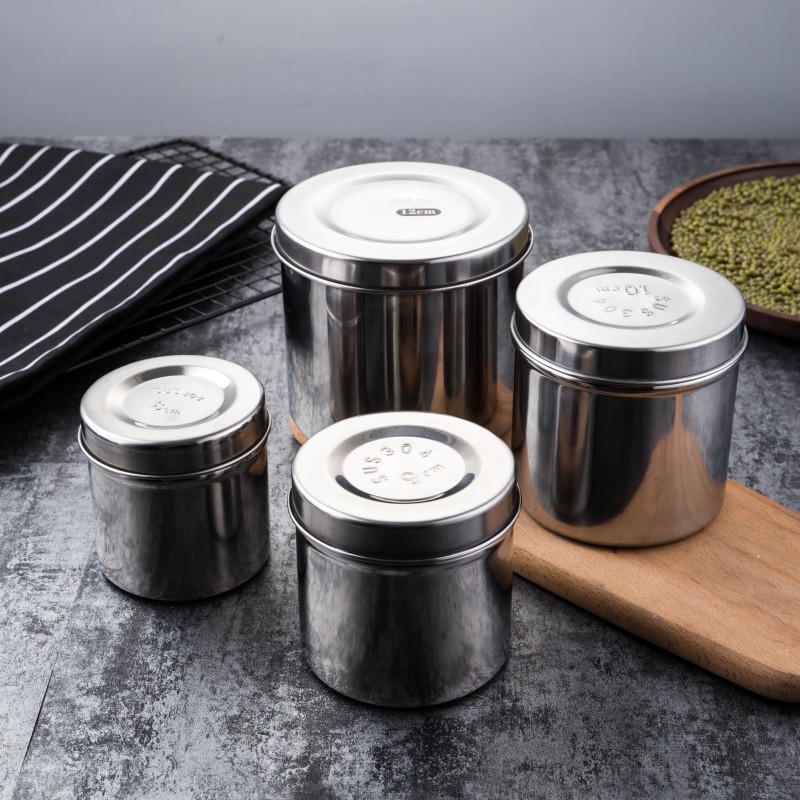 不锈钢药膏罐 带盖酒精罐油膏罐敷料棉球纱布缸不锈钢罐子棉花缸