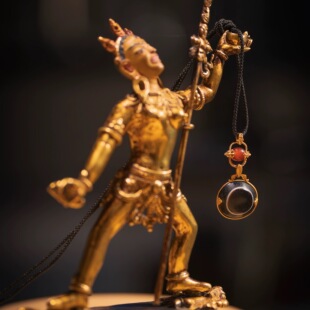 千年马眼羊眼板珠吊坠18K金PT900包金天珠玛瑙玉髓项链吊坠颈饰