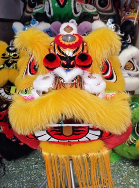 蓝色金黄色狮 南狮行龙狮 舞龙舞狮 南狮道具 醒狮器材 广东醒狮