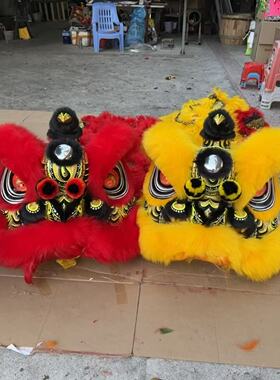 舞狮道具广东成人双人舞狮子头澳洲羊毛标准三号厂家直销南狮醒狮