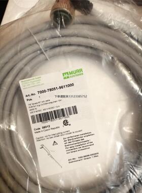询价全新现货MURR穆尔7000-78051-9611000连接线5芯90度母头10米7