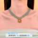 HEY TAO新中式 绿色蕾丝串珠项链复古气质民族风高级感锁骨链颈链