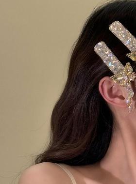 HEY TAO气质闪钻蝴蝶流苏发夹女轻奢个性刘海侧边夹发饰蒙古头饰