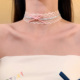 HEY TAO甜美粉色蝴蝶结蕾丝choker颈带项链纯欲气质颈链项圈配饰