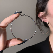 HEY TAO千禧辣妹素圈耳环女显脸小个性 耳圈冷淡风高级感圈圈耳饰