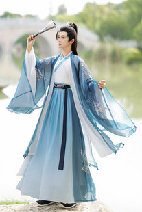 秋冬新款 原创正品 衫 帅气公子魏晋风飘逸大袖 汉服男侠客刺绣古装