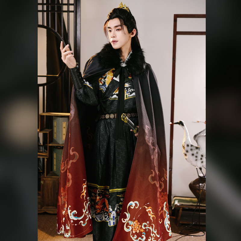 原创汉服加绒斗篷明制立领保暖披风可拆大毛领国风外套新年战袍,女装/女士精品,汉服半身裙,淘宝优惠券,粉丝福利购,淘宝优惠卷