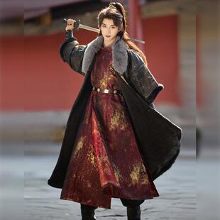 新款明制织金泼墨中国风汉服浮光鎏金古风斗篷季新款加绒保暖大氅