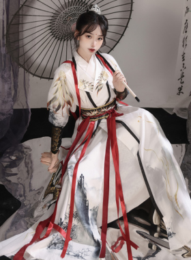 原创新款汉服【云中鹤】圆领袍男女同款国风仙侠古装汉元素cos服