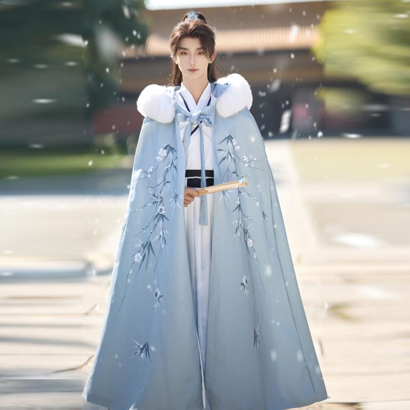 2024新款斗篷大毛领加绒冬季保暖