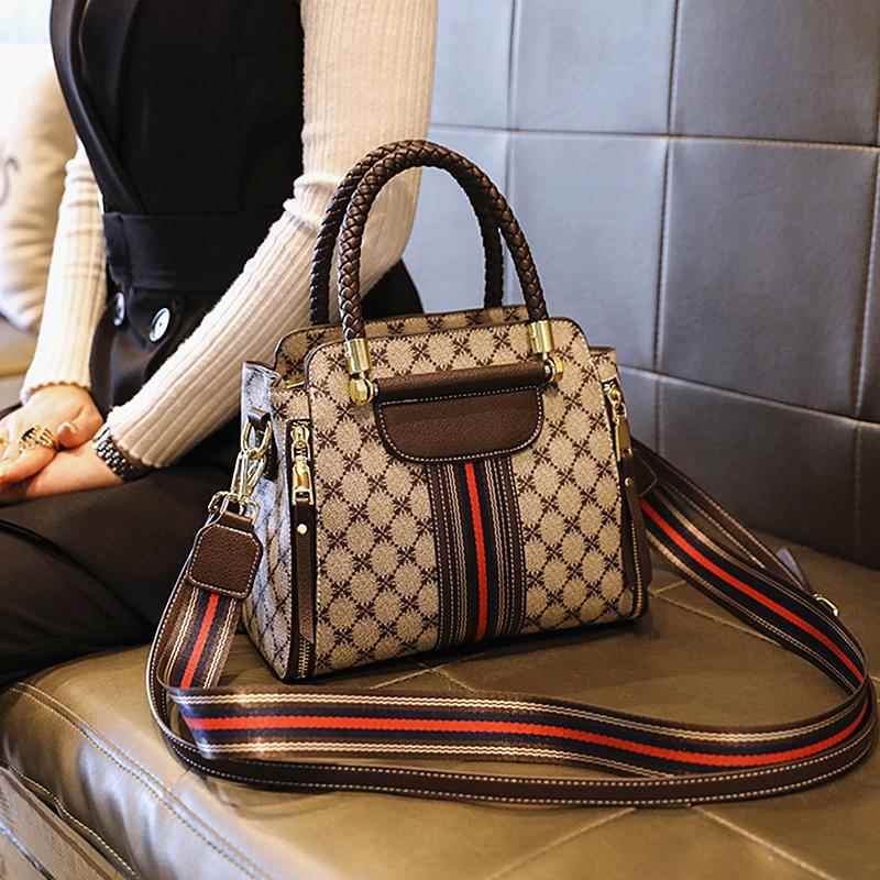 潮牌韩版真皮手提包包女包新款时尚水桶包休闲大容量单肩包斜挎