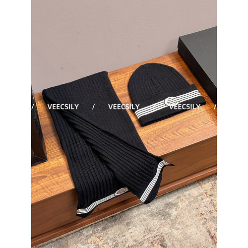 VEECSILY/经典永不过时~针织秋冬保暖两件套围巾男女同款羊毛帽
