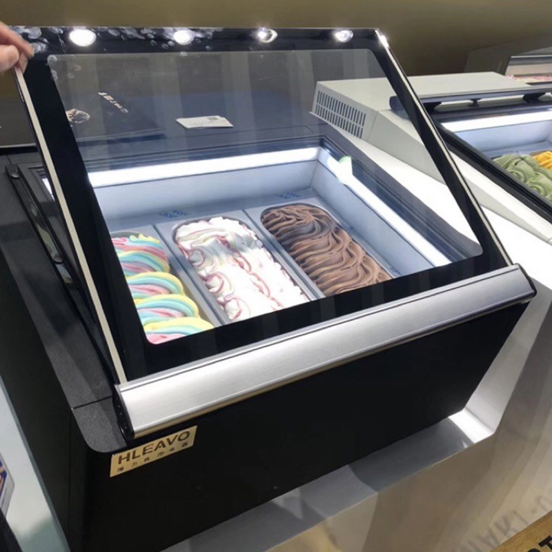 HLEAVO海力冰淇淋gelato台式展示柜商用冷冻冷藏冰激凌可嵌入吧台