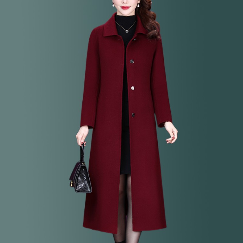女装高端长款气质过膝零羊绒外套