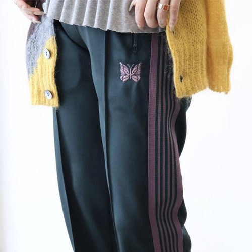老夫子日系慵懒蝴蝶刺绣休闲裤