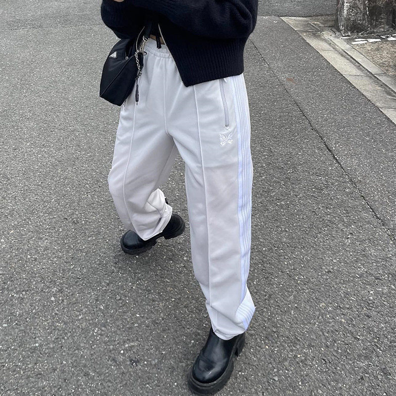 老夫子 needles 水泥灰 22新款 百搭 蝴蝶裤 日系小众运动裤宽松