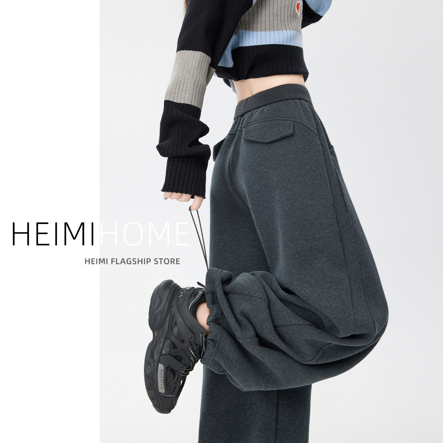 秋冬季加绒加厚羊绒弯刀裤棉裤