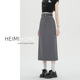 高级a字中长裙小个子后开叉西装 灰色直筒半身裙女夏季 2025新款 裙